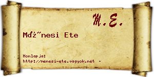 Ménesi Ete névjegykártya